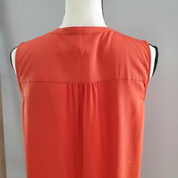 Banana Republic Factory Orange Sleeveless Button Down Top M - Picture 3 of 7